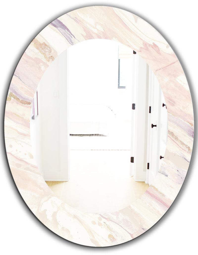 DesignQ Copper Dreams Geometric - Shabby Chic Mirror - Oval Or Round Wall Mirror