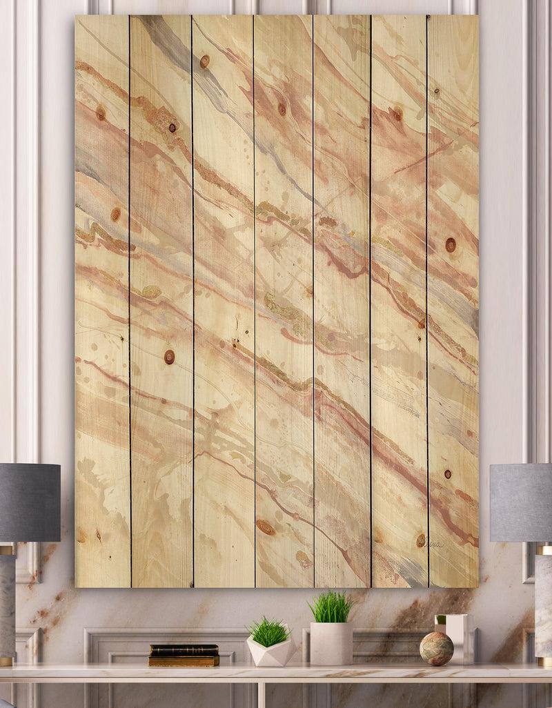 DesignQ Copper Dreams watercolor - Sleek & Chic Modern Print on Natural Pine Wood