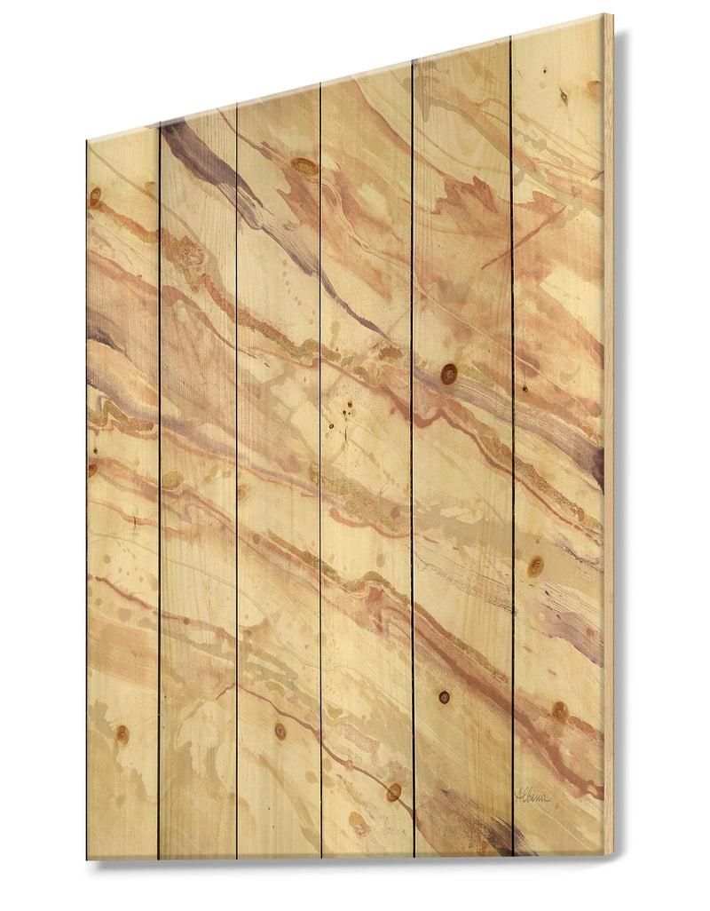 DesignQ Copper Shabby Dreams - Shabby Chic Print On Natural Pine Wood