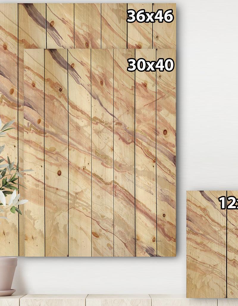 DesignQ Copper Shabby Dreams - Shabby Chic Print On Natural Pine Wood