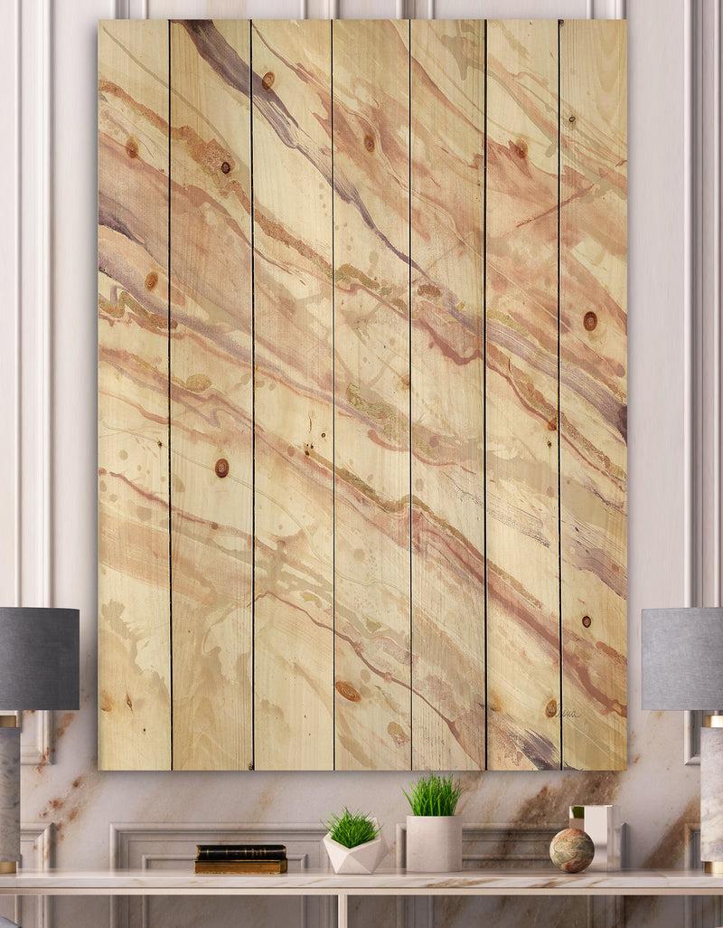 DesignQ Copper Shabby Dreams - Shabby Chic Print on Natural Pine Wood