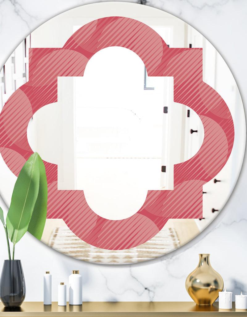 DesignQ Coral Round Geometrical - Modern Round or Oval Wall Mirror - Quatrefoil