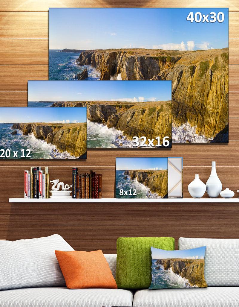 DesignQ Cote Sauvage Bretagne France - Large Seascape Art Canvas Print