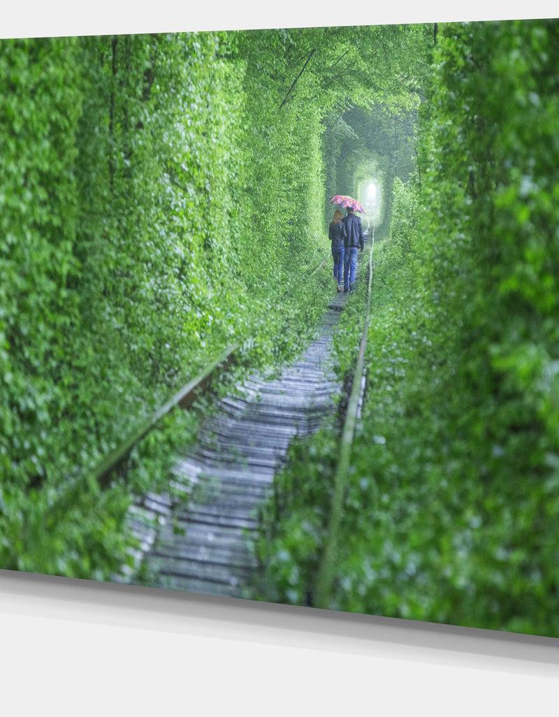 DesignQ Couple Walking Into Tunnel - Modern Landscpae Wall Art