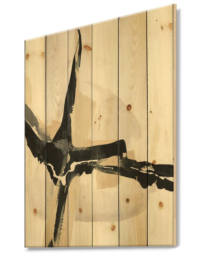 DesignQ Creamy Tan Form II - Modern Glam Print On Natural Pine Wood
