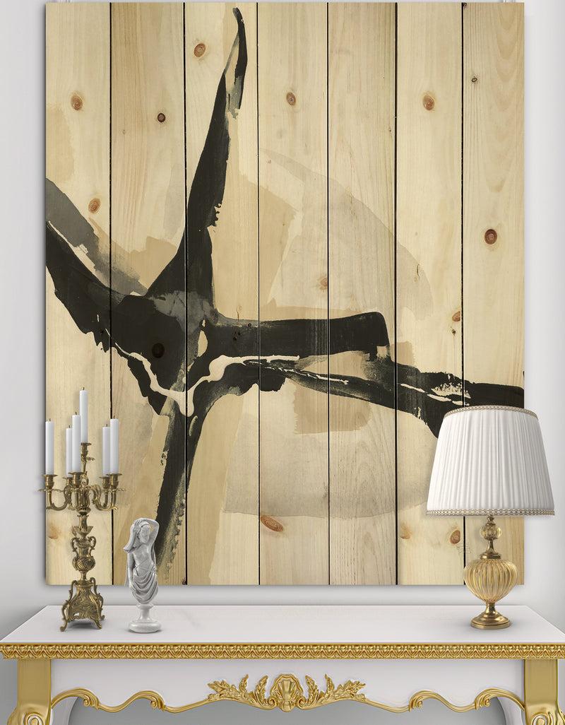 DesignQ Creamy Tan Form II - Modern Glam Print on Natural Pine Wood