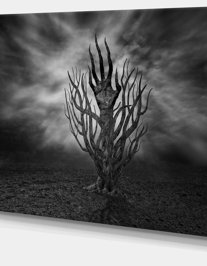 DesignQ Cry Of Hand - Abstract Digital Art Canvas Print