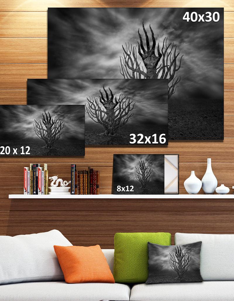 DesignQ Cry Of Hand - Abstract Digital Art Canvas Print