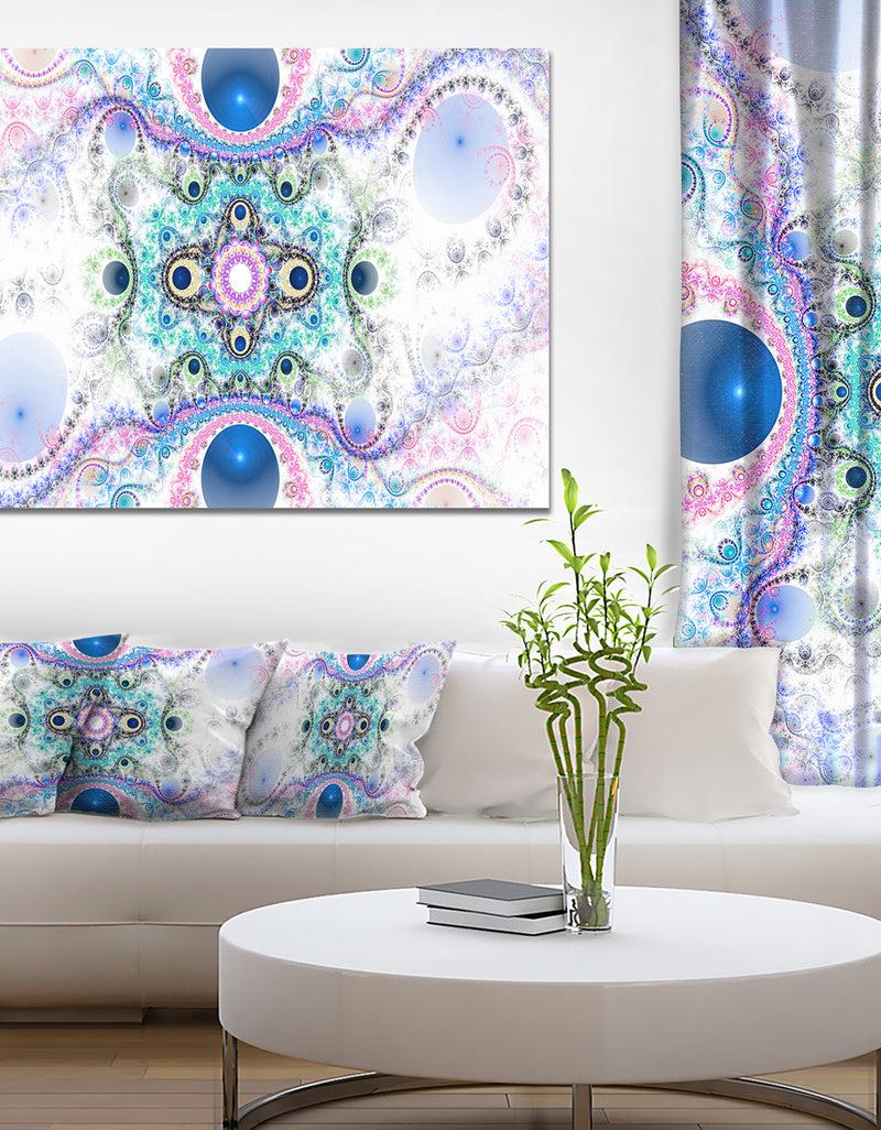 DesignQ Cryptical Blue Fractal Pattern - Abstract Wall Art Canvas