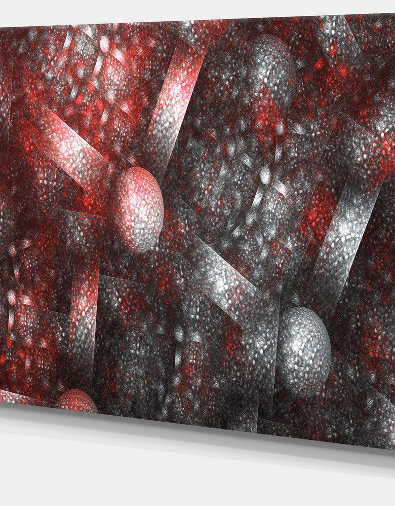 DesignQ Crystal Cell Red Steel Texture - Extra Large Abstract Canvas Art Print