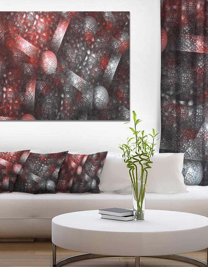 DesignQ Crystal Cell Red Steel Texture - Extra Large Abstract Canvas Art Print