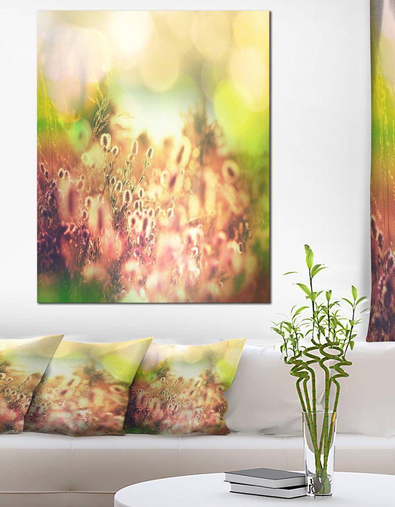 DesignQ Cute Summer Flowers on Meadow - Floral Artwork on Canvas