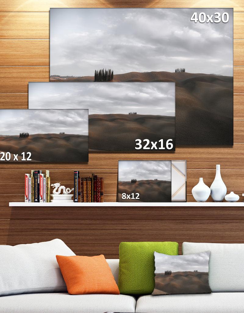 DesignQ Cypress Grove At The Field Panorama - Landscape Art Canvas Print