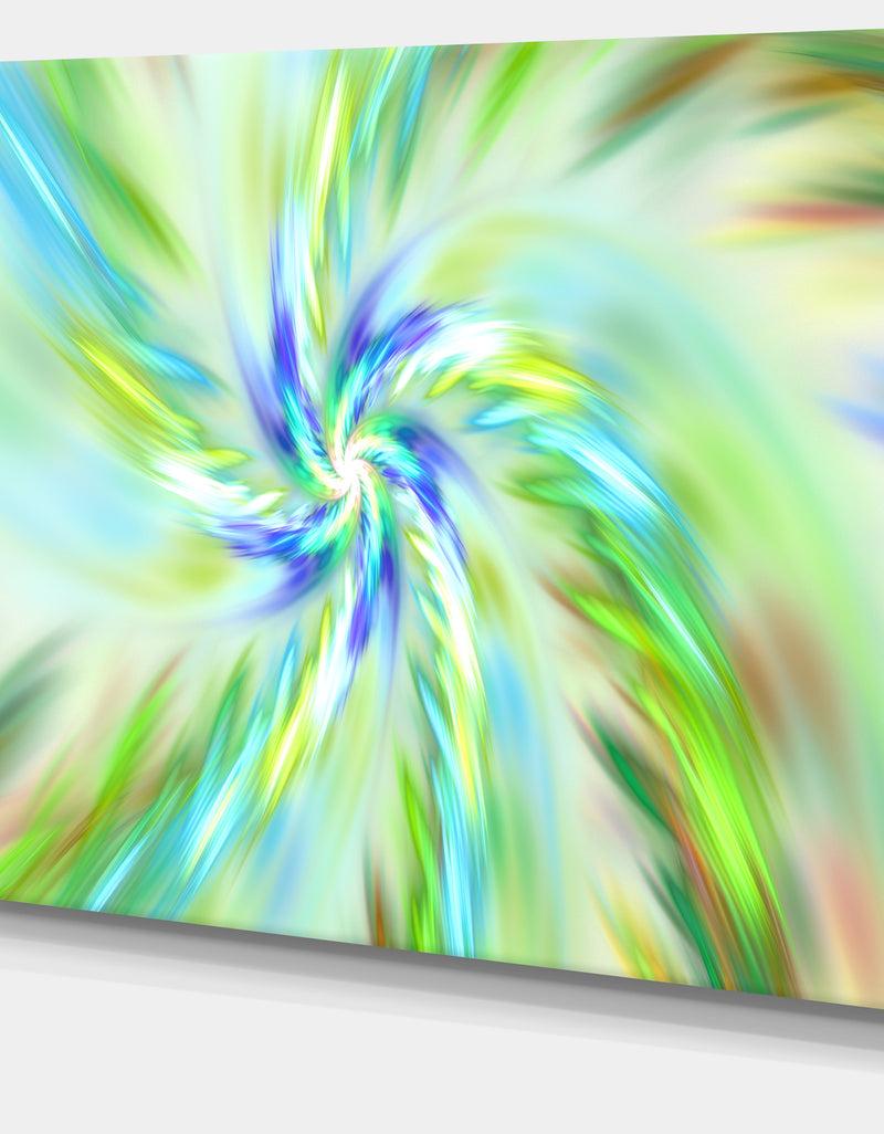 DesignQ Dance Of Bright Spiral Green Flower - Extra Large Floral Canvas Art Print