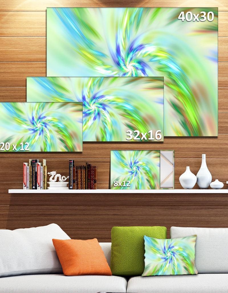 DesignQ Dance Of Bright Spiral Green Flower - Extra Large Floral Canvas Art Print