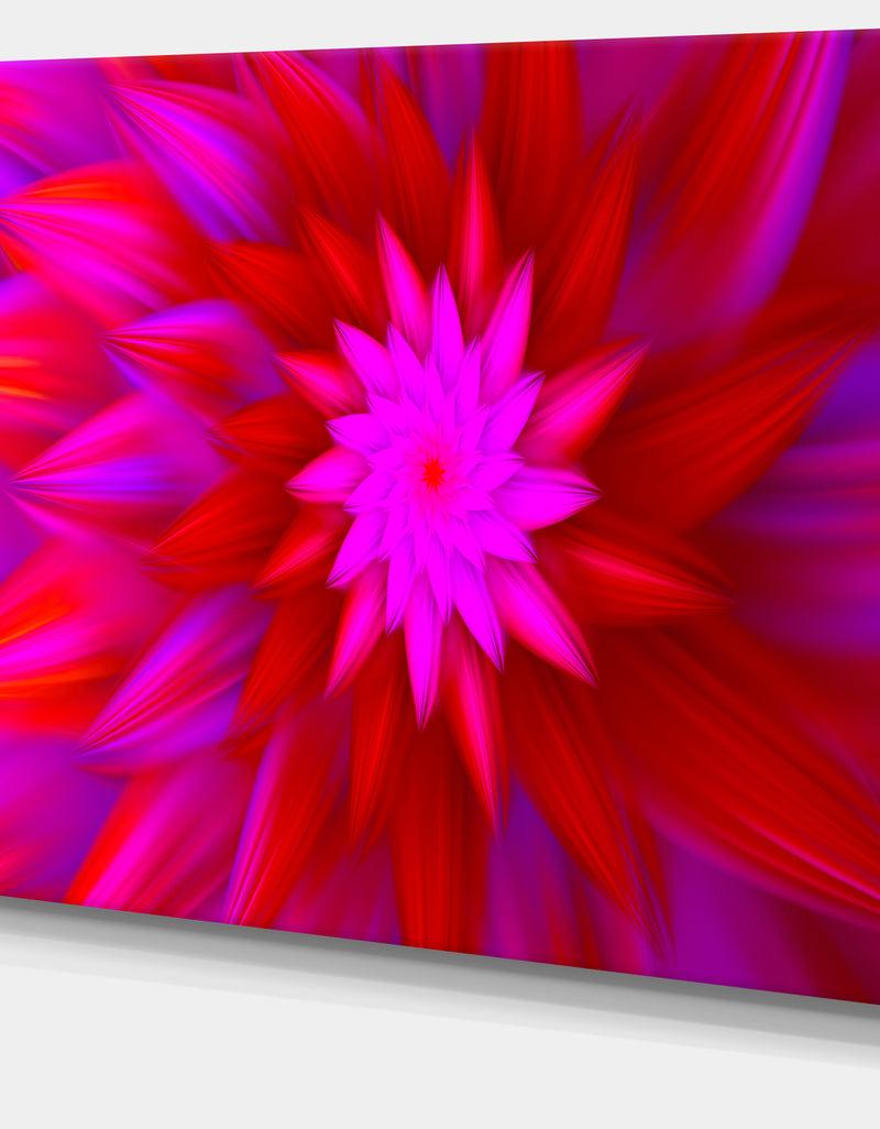 DesignQ Dance Of Bright Spiral Pink Flower - Extra Large Floral Canvas Art Print