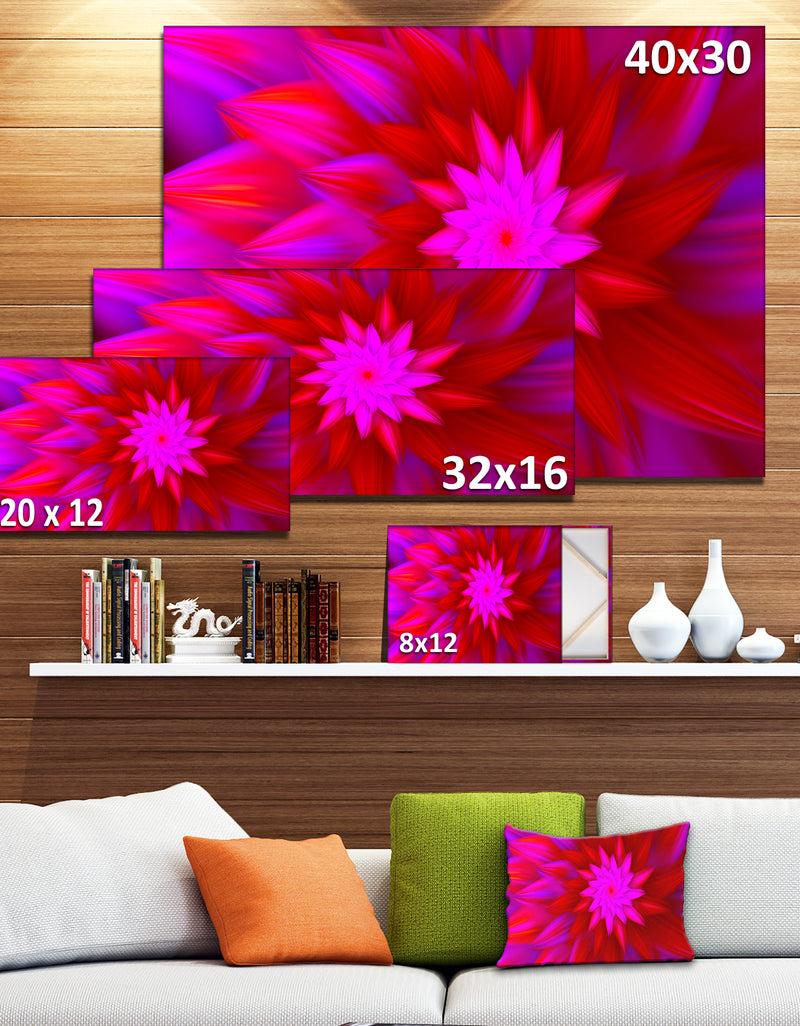 DesignQ Dance Of Bright Spiral Pink Flower - Extra Large Floral Canvas Art Print