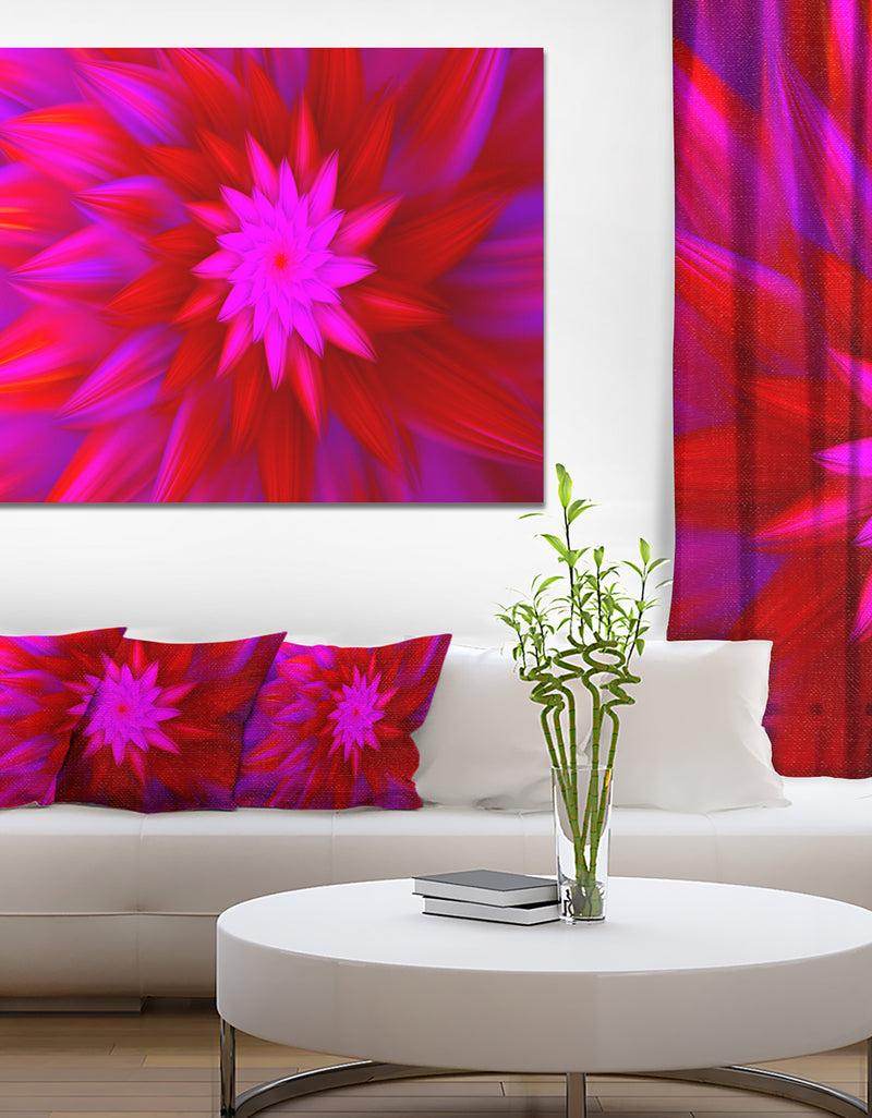 DesignQ Dance of Bright Spiral Pink Flower - Extra Large Floral Canvas Art Print