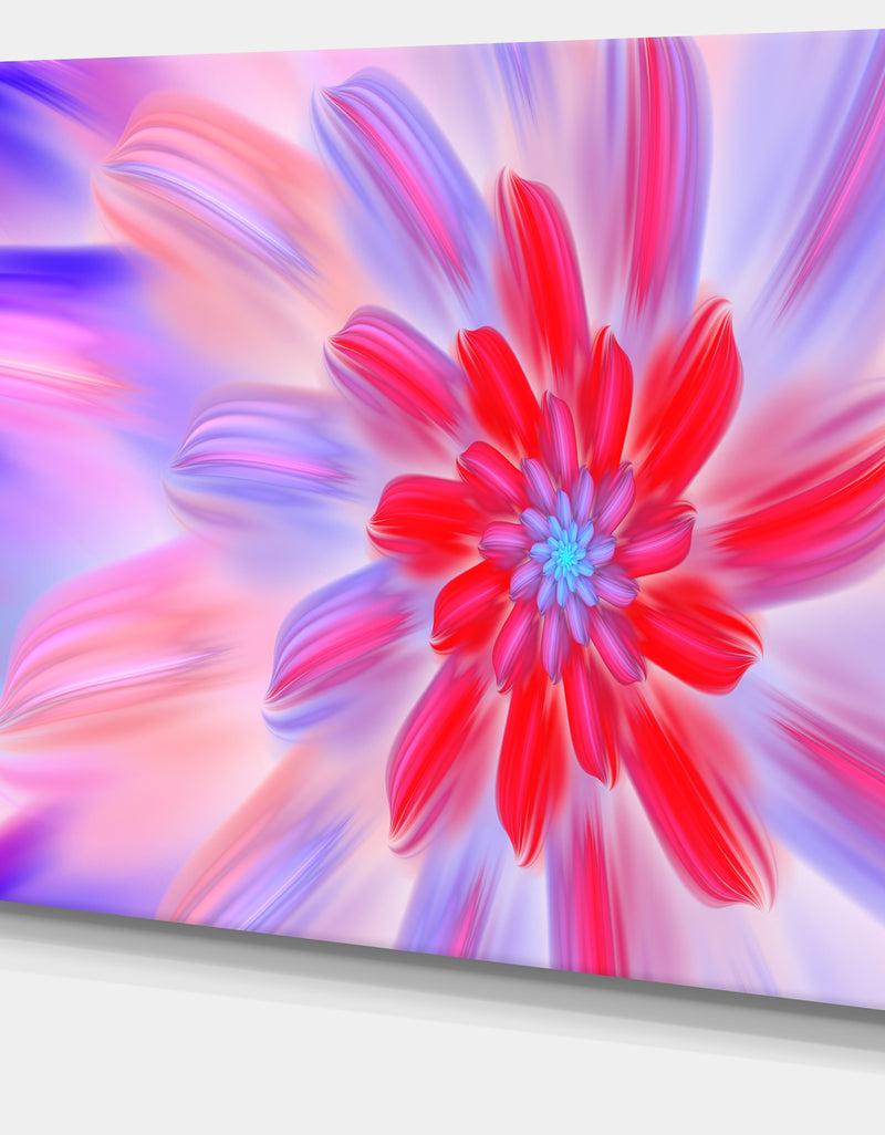 DesignQ Dance Of Fractal Pink Petals - Extra Large Abstract Canvas Art Print Canvas