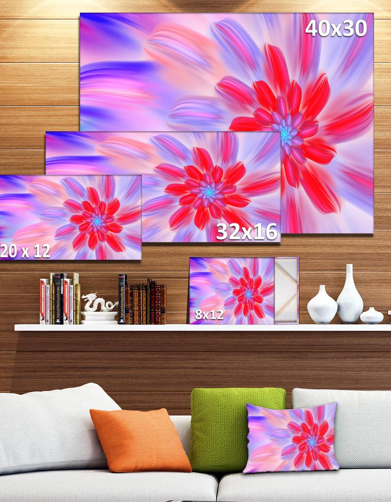 DesignQ Dance Of Fractal Pink Petals - Extra Large Abstract Canvas Art Print Canvas