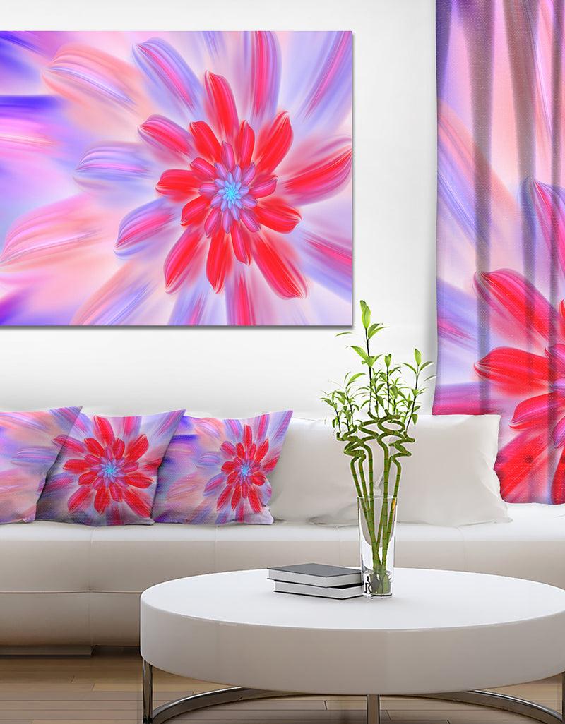 DesignQ Dance of Fractal Pink Petals - Extra Large Abstract Canvas Art Print Canvas