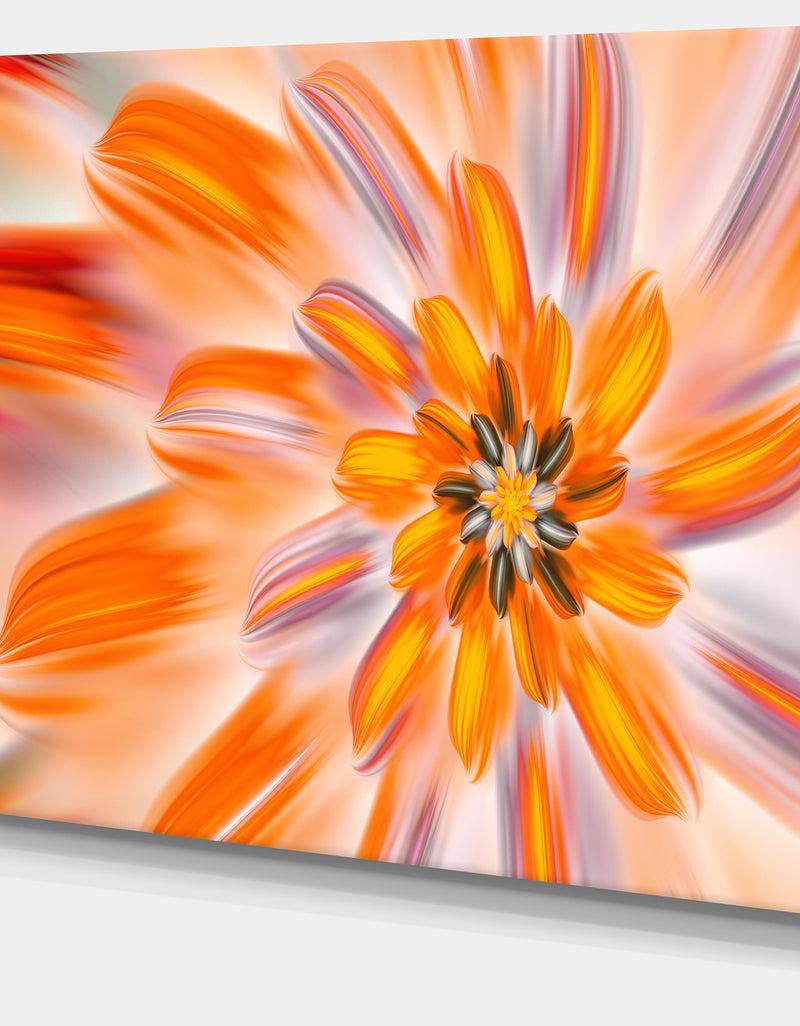 DesignQ Dance Of Fractal Yellow Petals - Extra Large Abstract Canvas Art Print Canvas
