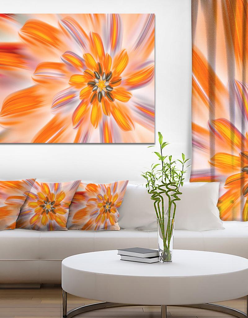 DesignQ Dance of Fractal Yellow Petals - Extra Large Abstract Canvas Art Print Canvas
