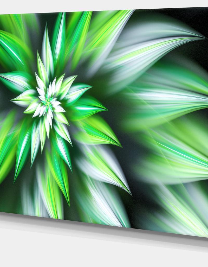 DesignQ Dance Of Green Exotic Flower - Modern Floral Art