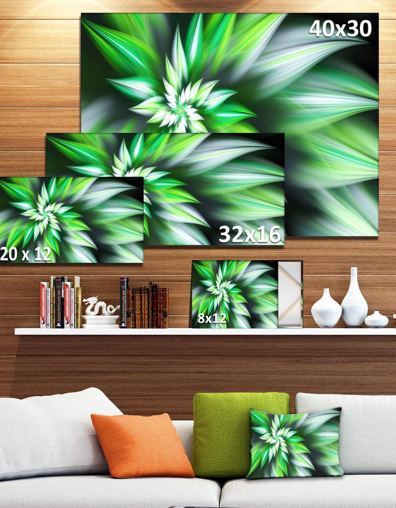 DesignQ Dance Of Green Exotic Flower - Modern Floral Art