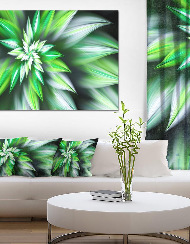 DesignQ Dance of Green Exotic Flower - Modern Floral Art