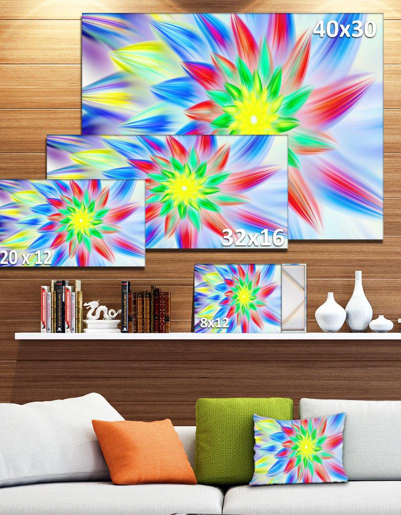 DesignQ Dance Of Multi-Color Petals - Extra Large Floral Wall Art On Canvas