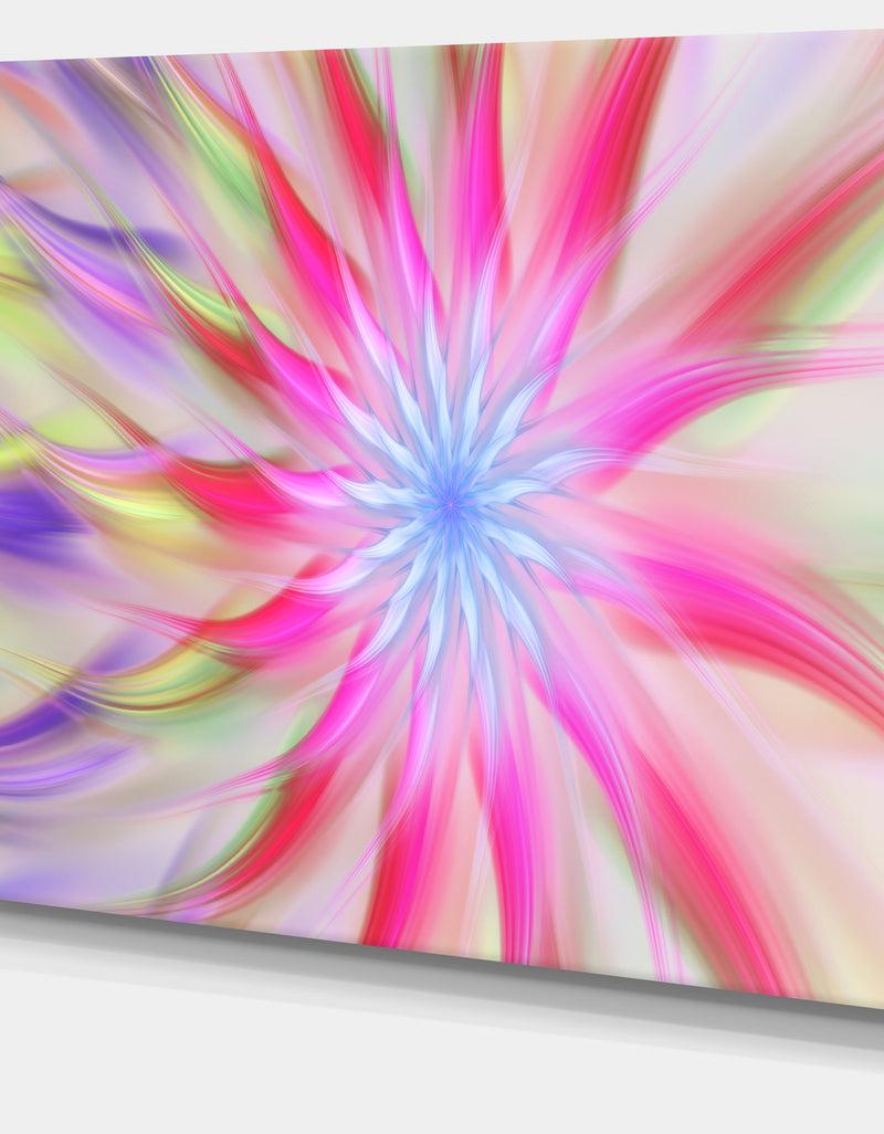 DesignQ Dance Of Pink Exotic Flower - Extra Large Floral Wall Art On Canvas