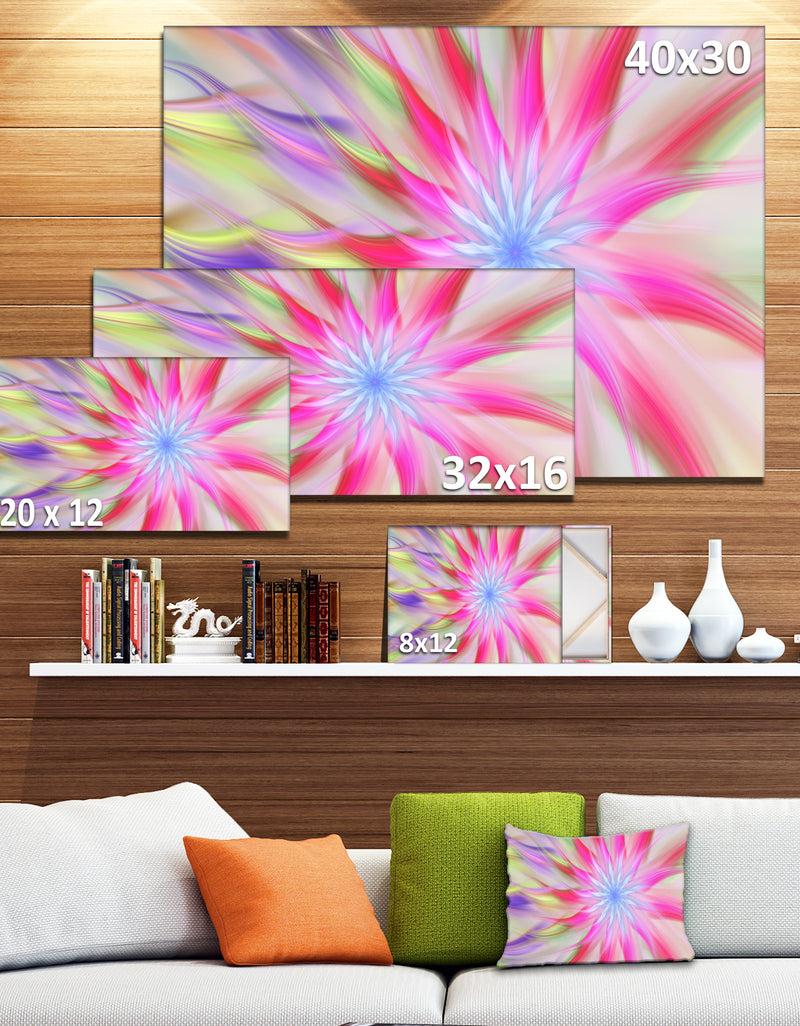 DesignQ Dance Of Pink Exotic Flower - Extra Large Floral Wall Art On Canvas