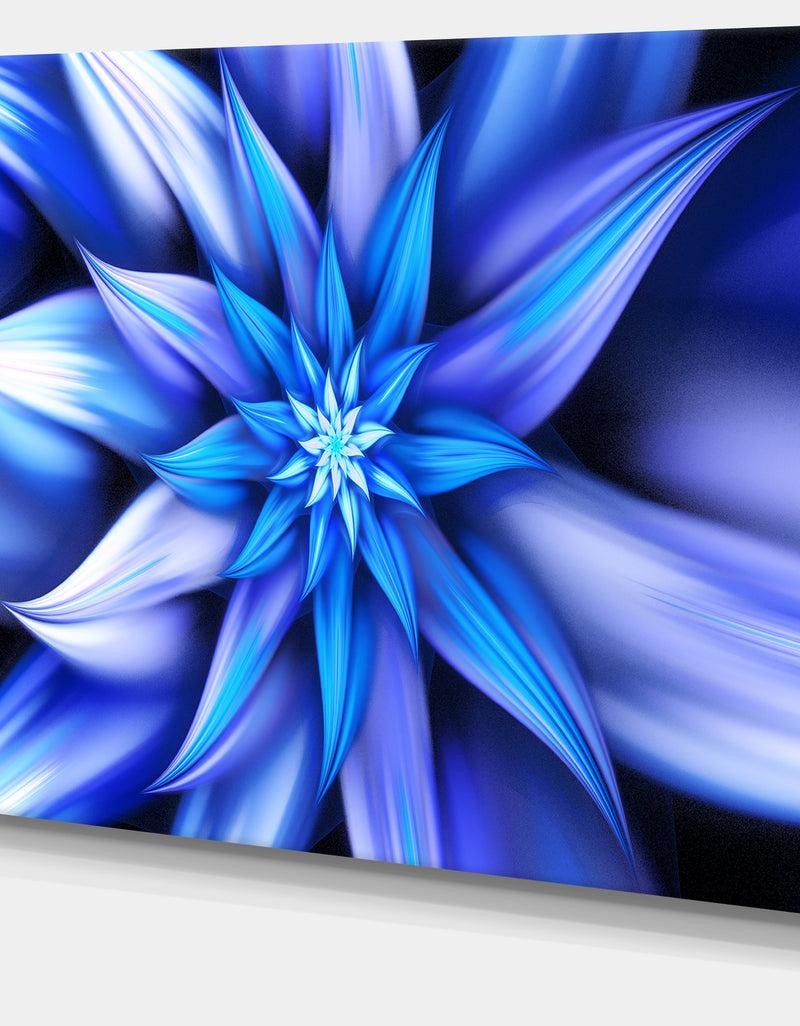 DesignQ Dancing Blue Flower Petals - Extra Large Floral Canvas Art Print