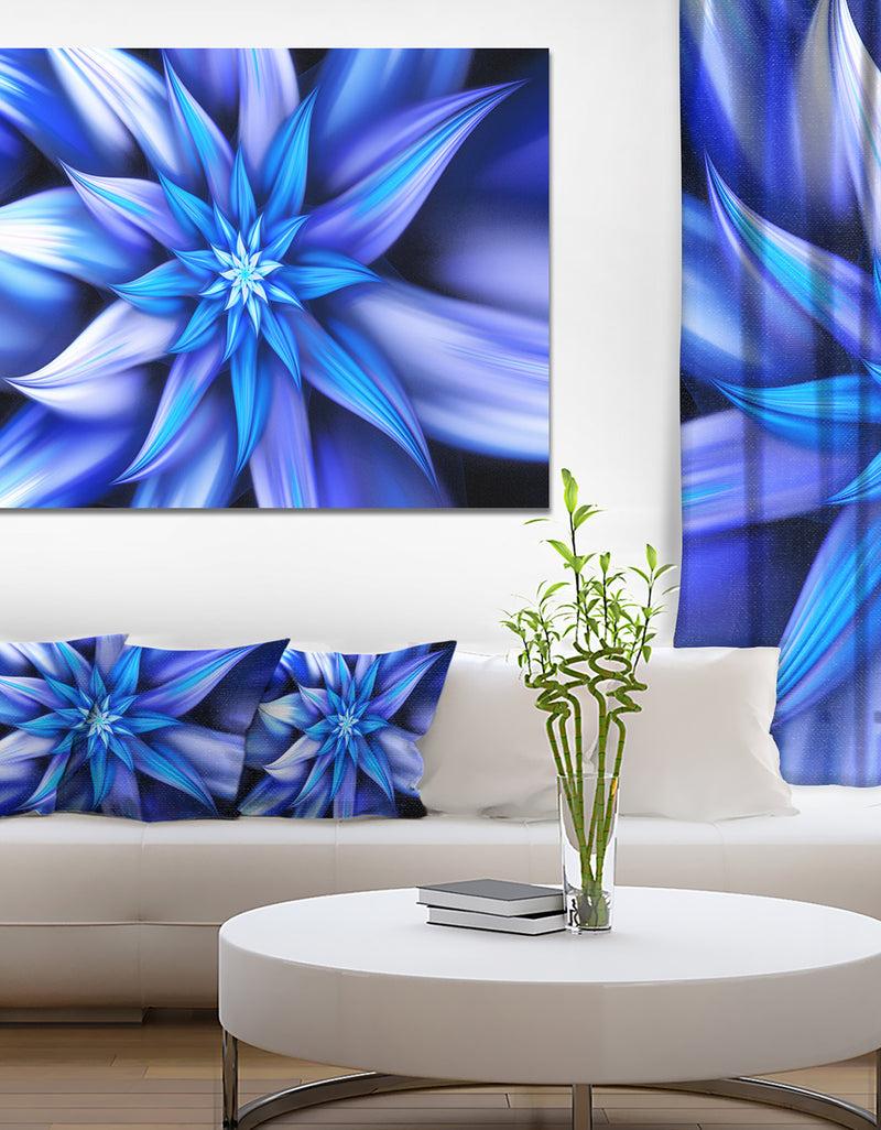 DesignQ Dancing Blue Flower Petals - Extra Large Floral Canvas Art Print