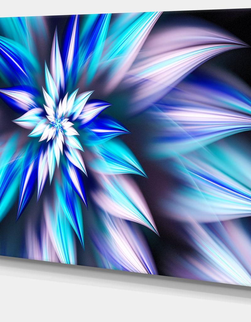 DesignQ Dancing Light Blue Flower Petals - Extra Large Floral Canvas Art Print