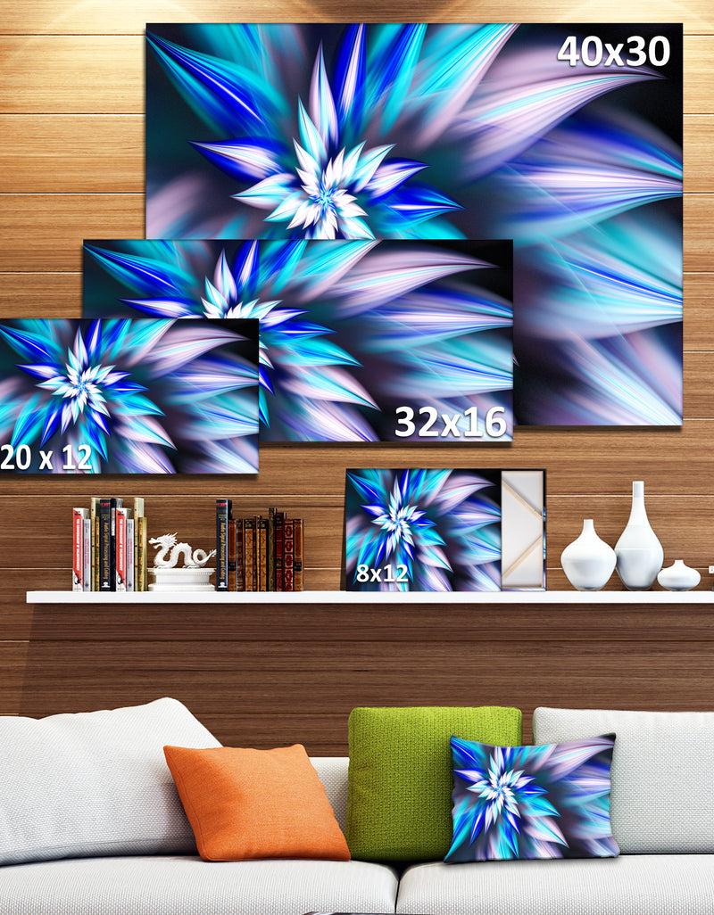 DesignQ Dancing Light Blue Flower Petals - Extra Large Floral Canvas Art Print