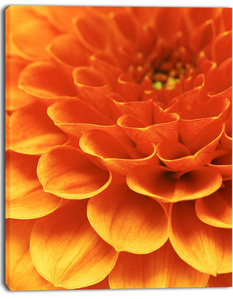 DesignQ Dark Abstract Yellow Flower Petals - Modern Floral Canvas Wall Art