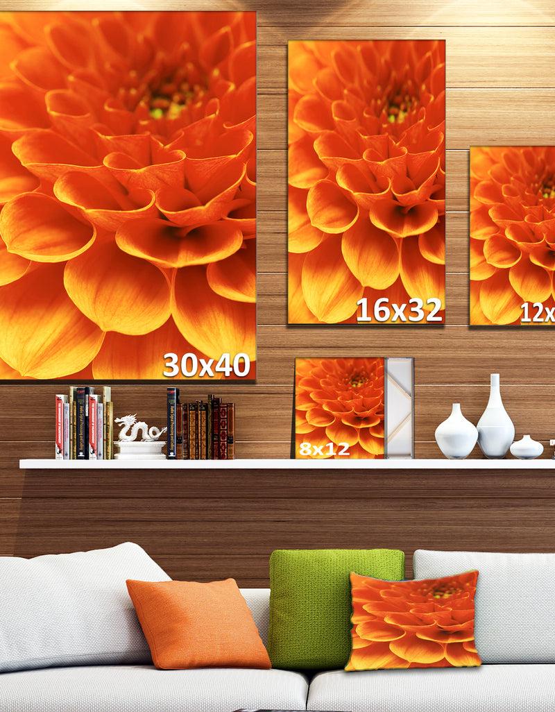 DesignQ Dark Abstract Yellow Flower Petals - Modern Floral Canvas Wall Art