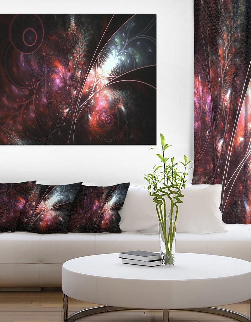 DesignQ Dark Alien Digital Art Fractal Flower - Large Floral Canvas Art Print