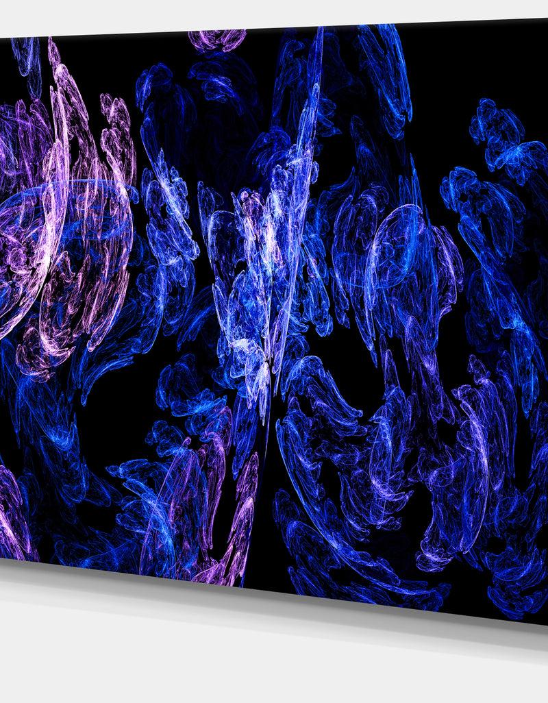 DesignQ Dark Blue Fractal Desktop Wallpaper - Abstract Digital Canvas Print