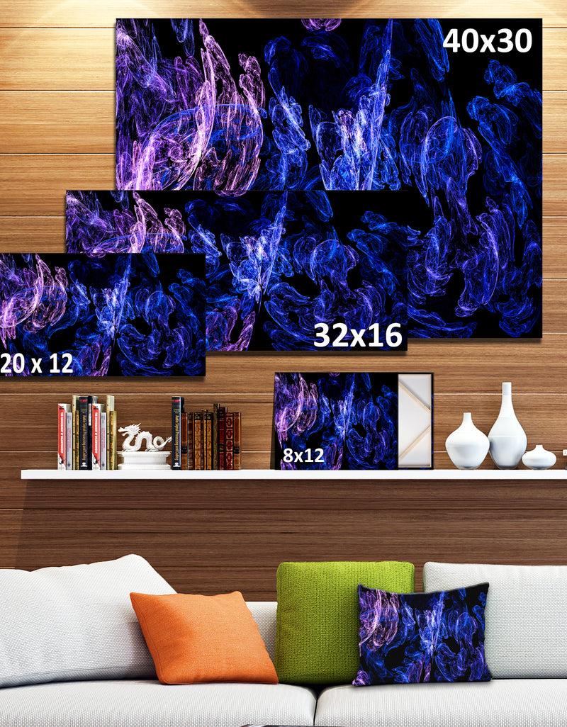 DesignQ Dark Blue Fractal Desktop Wallpaper - Abstract Digital Canvas Print