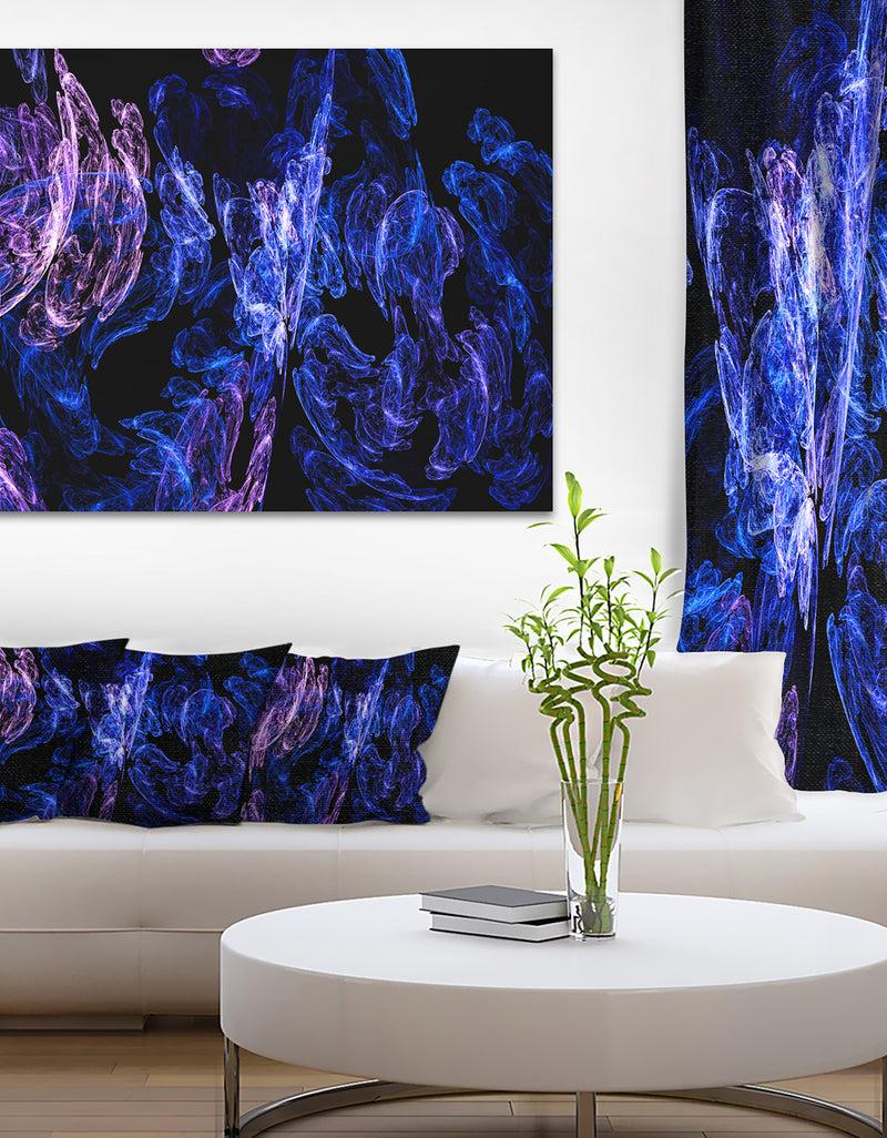 DesignQ Dark Blue Fractal Desktop Wallpaper - Abstract Digital Canvas Print