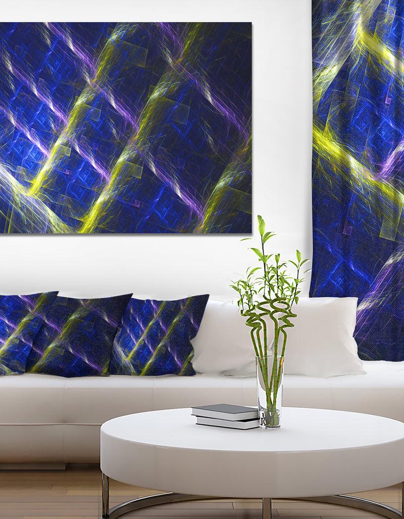 DesignQ Dark Blue Fractal Grill - Extra Large Abstract Art on Canvas