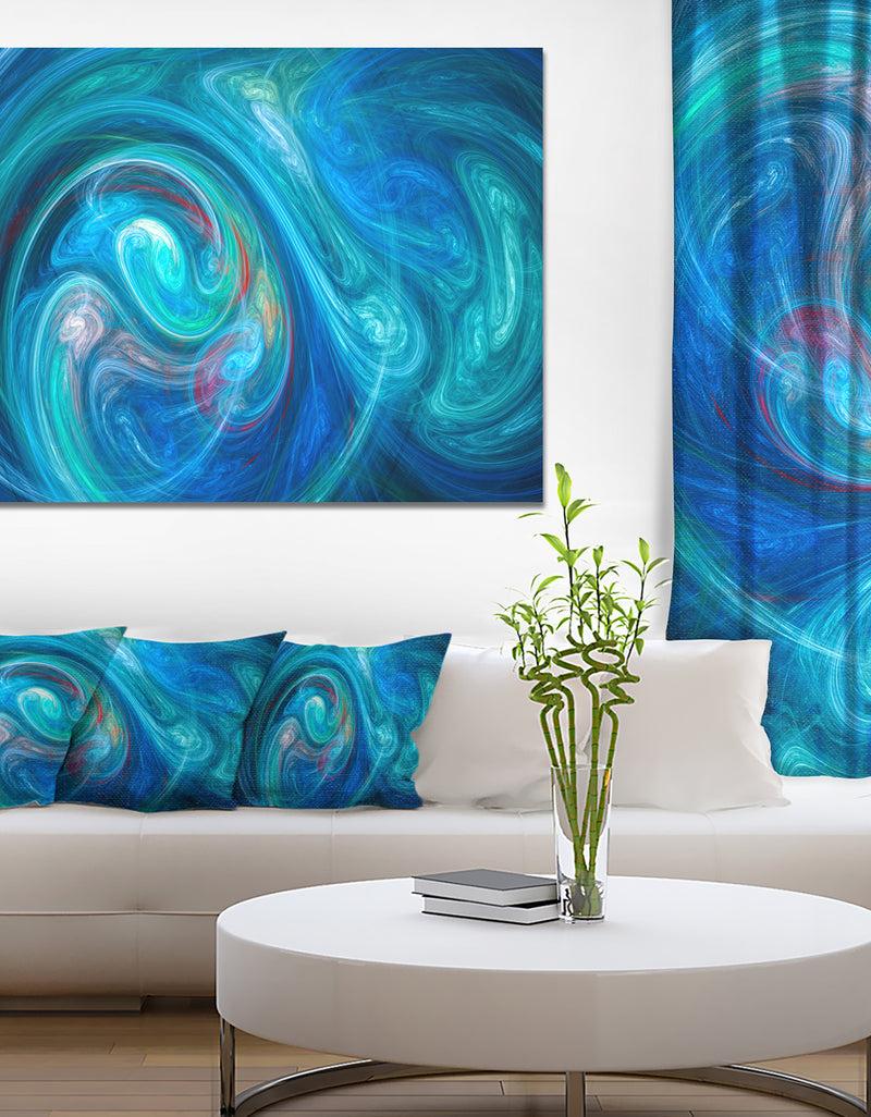 DesignQ Dark Blue Fractal Large Texture - Large Canvas Wall Art