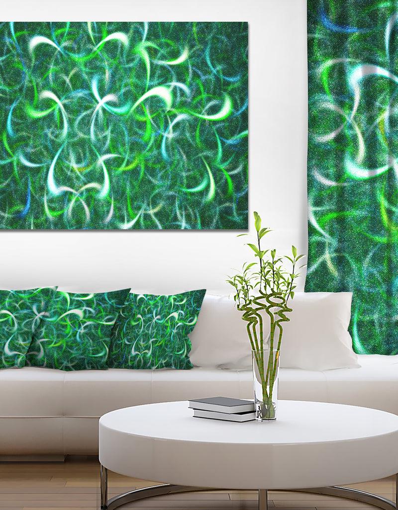 DesignQ Dark Green Watercolor Fractal Art'Large Abstract Canvas Art Print