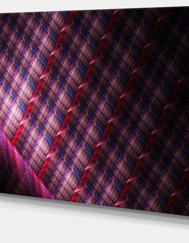 DesignQ Dark Pink Abstract Metal Grill - Extra Large Abstract Art On Canvas