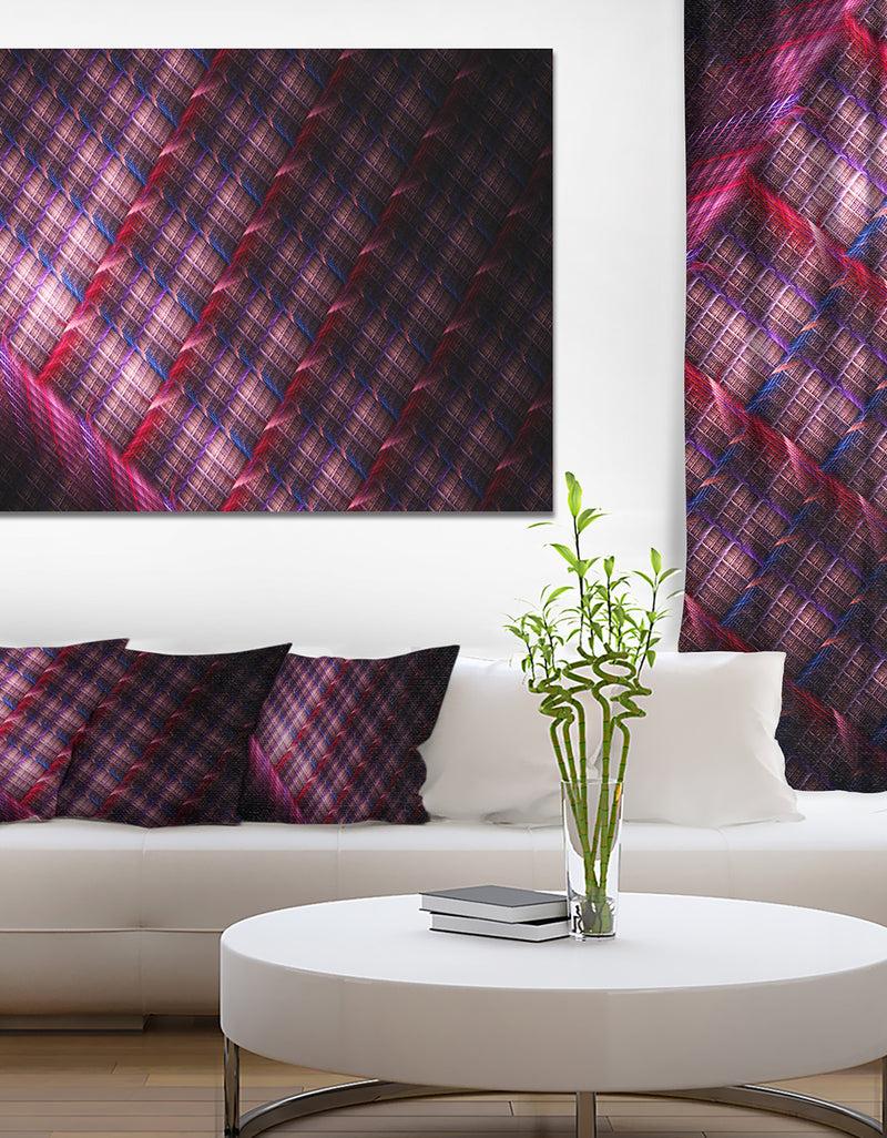 DesignQ Dark Pink Abstract Metal Grill - Extra Large Abstract Art on Canvas