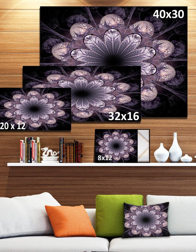 DesignQ Dark Pink Fractal Flower Pattern - Abstract Wall Art On Canvas