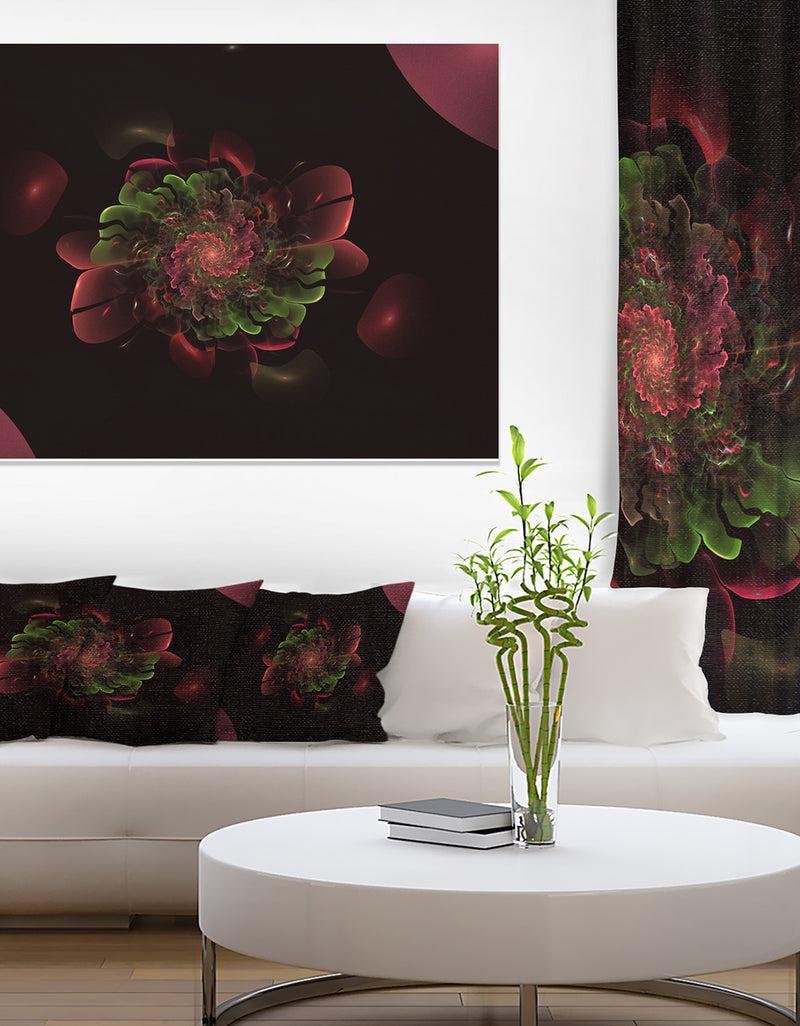 DesignQ Dark Purple Rounded Fractal Flower - Large Floral Canvas Art Print